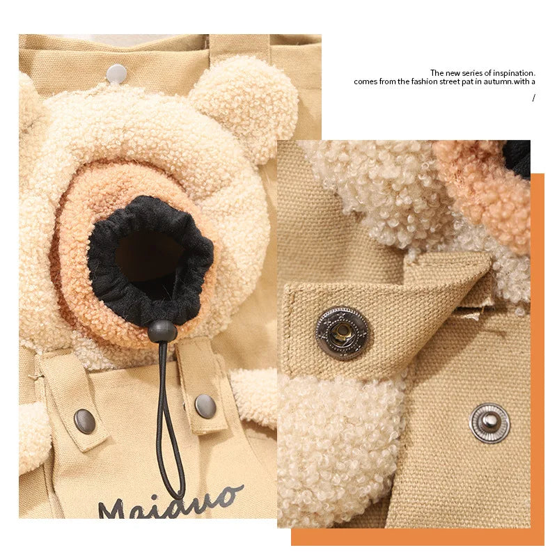 Bear Decor Pet Carrier Bag       