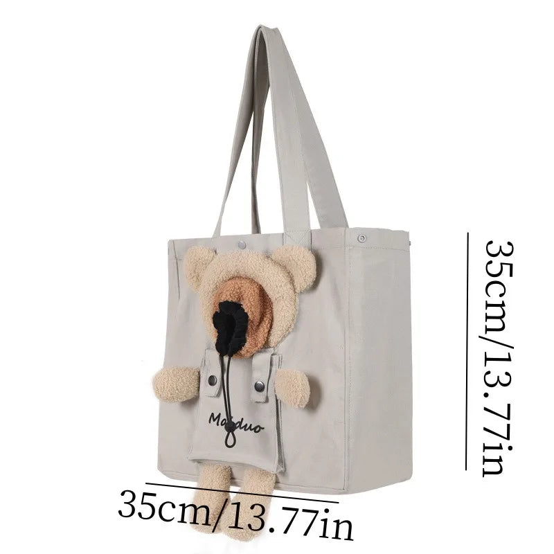 Bear Decor Pet Carrier Bag       