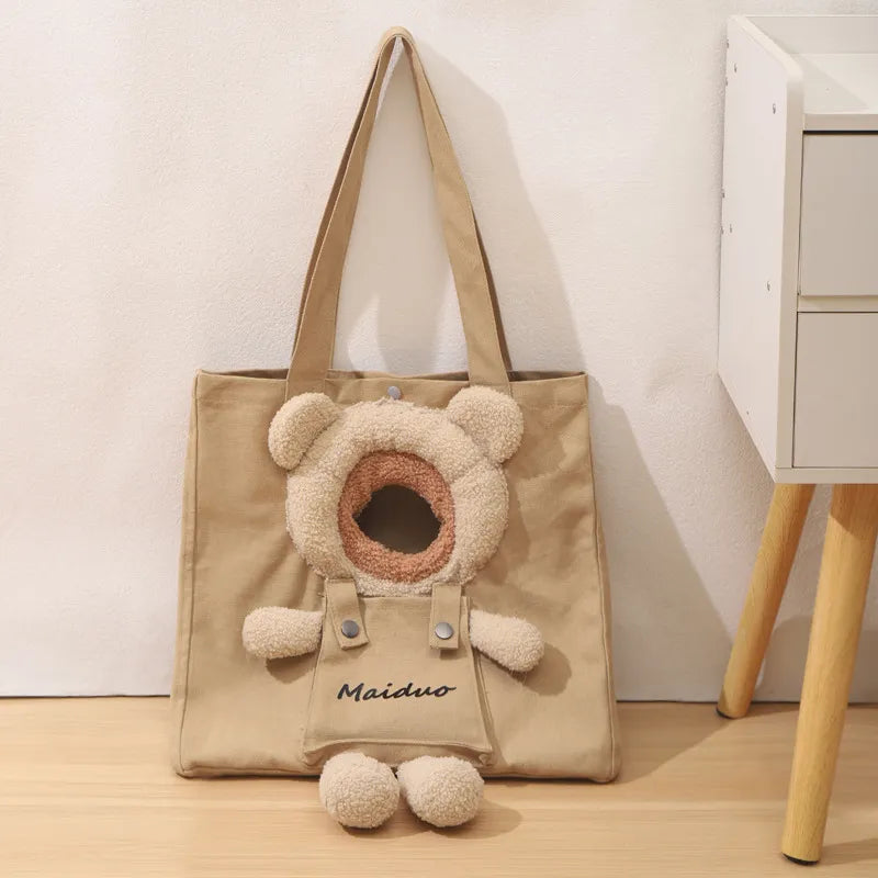 Bear Decor Pet Carrier Bag       