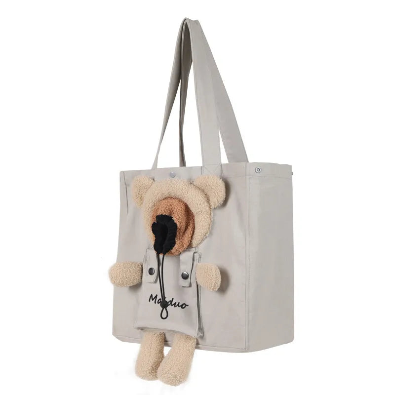 Bear Decor Pet Carrier Bag       