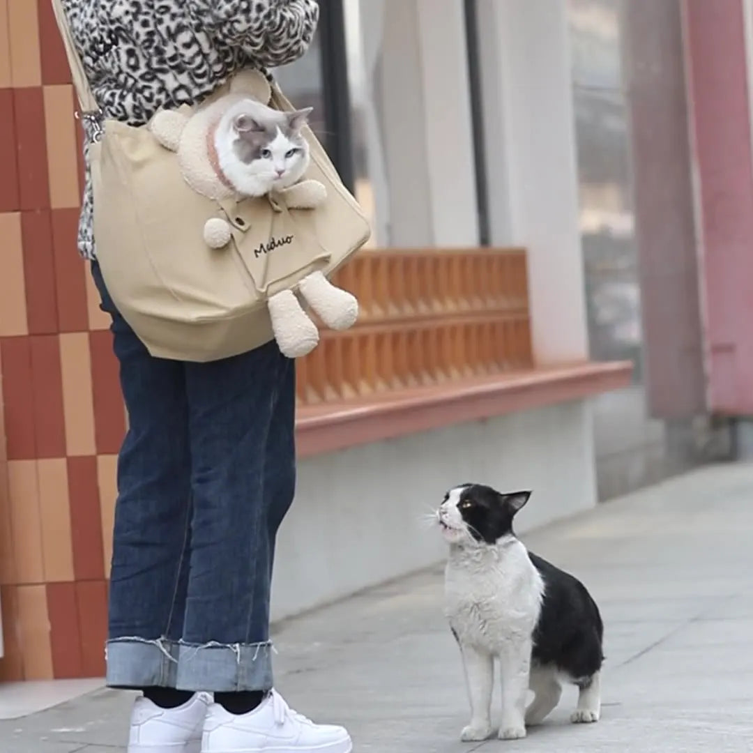 Bear Decor Pet Carrier Bag       